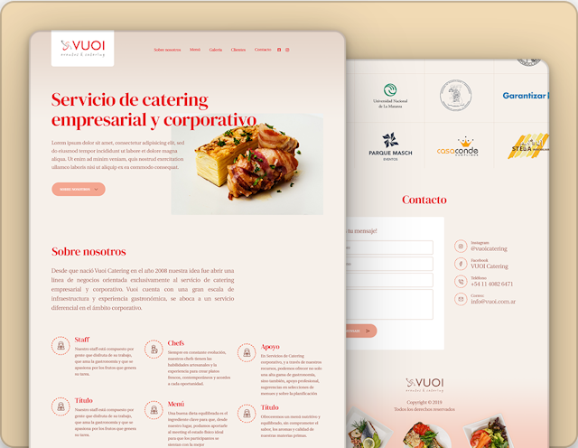 diseño web para empresa de catering